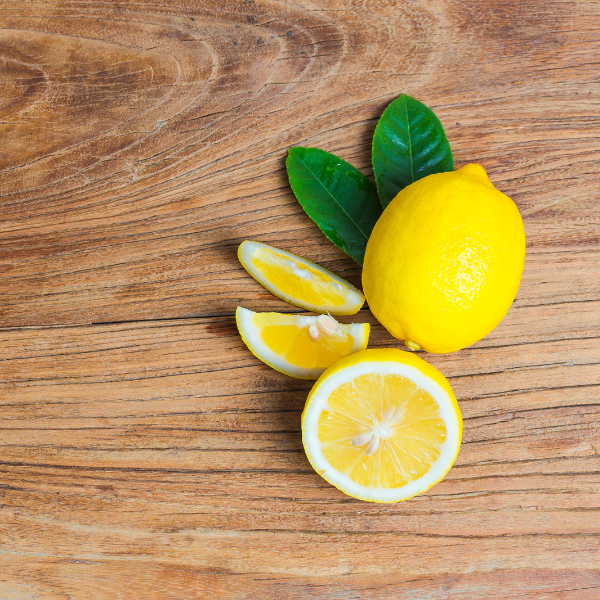 Lemons on a wooden table