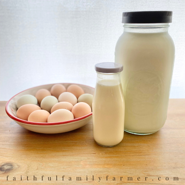 raw goats milk and farm fresh eggs